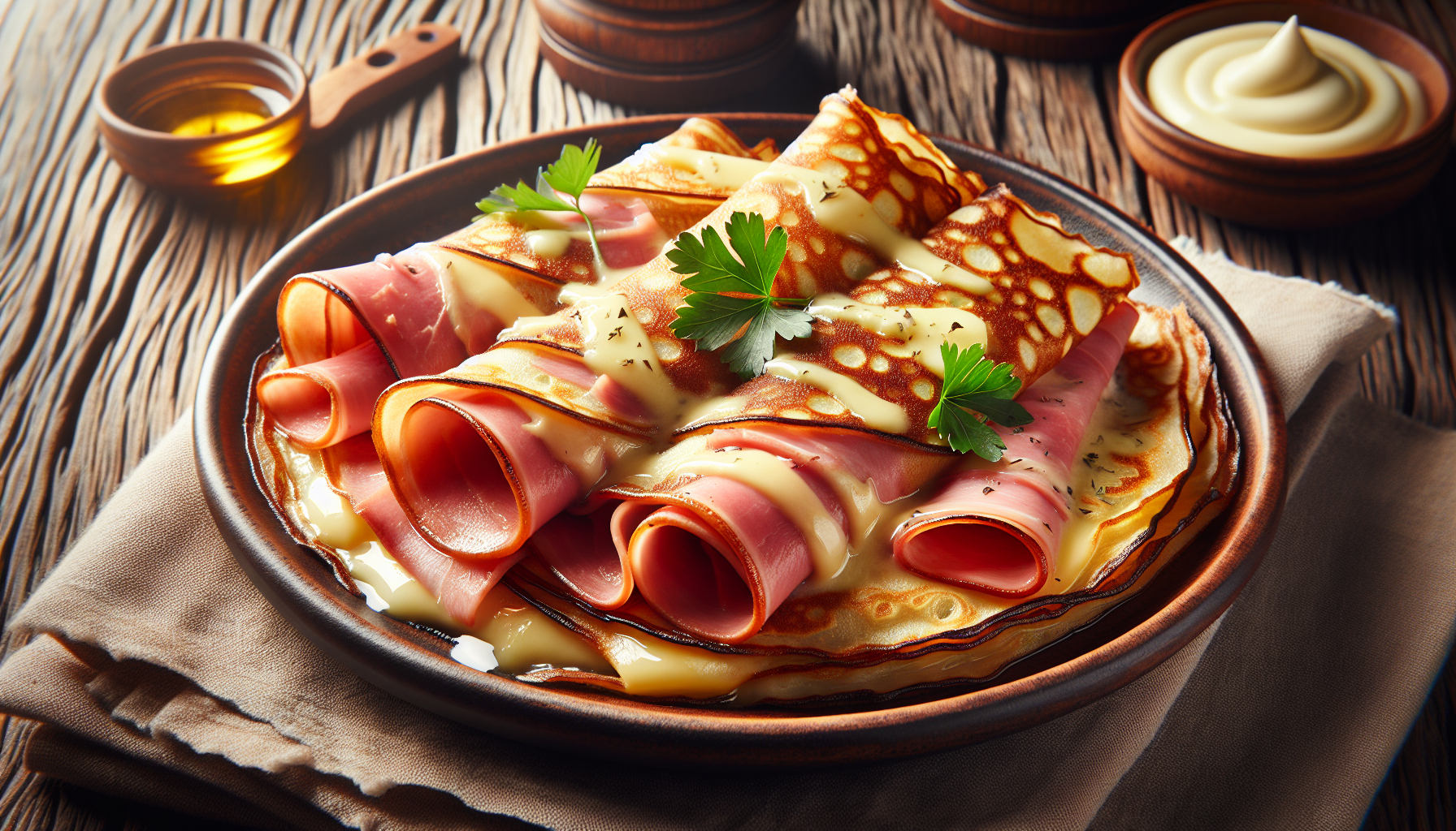 Crepes prosciutto e formaggio